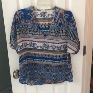 Floral stripe blouse